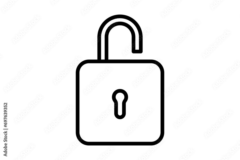 Poster unlock icon. icon related to basic web and ui. suitable for web site, app, user interfaces, printabl