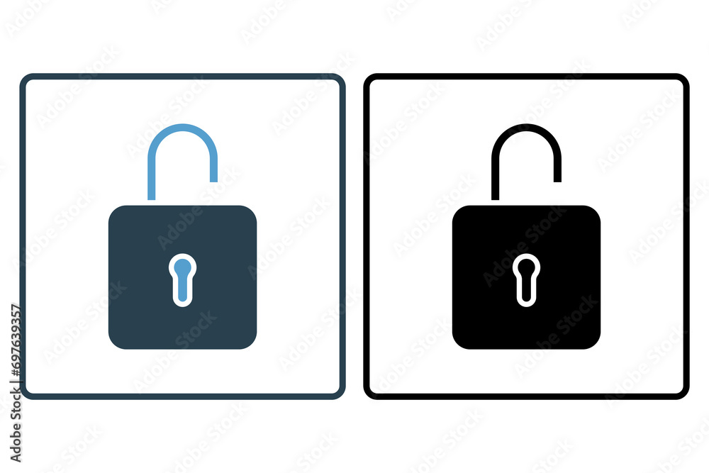 Poster unlock icon. icon related to basic web and ui. suitable for web site, app, user interfaces, printabl