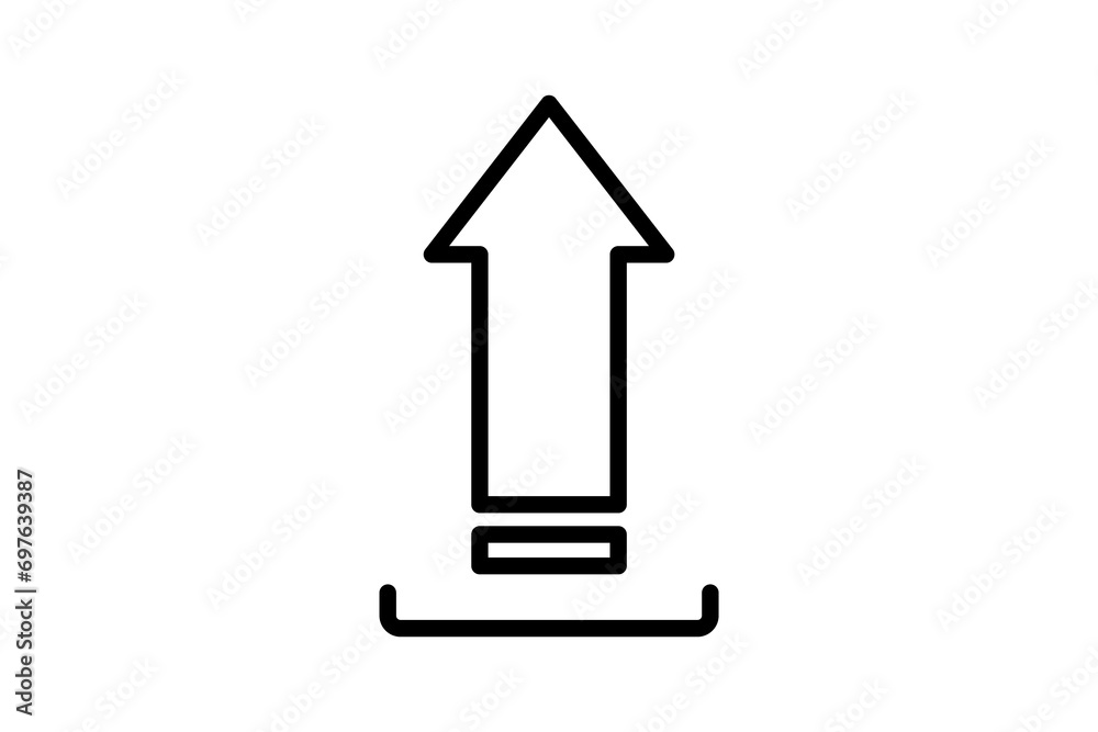 Poster upload arrow icon. icon related to basic web and ui. suitable for web site, app, user interfaces, pr