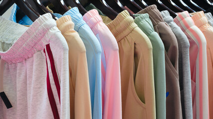 multicolor clothing in the store market