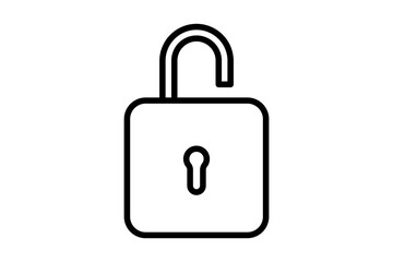 unlock icon. icon related to basic web and UI. suitable for web site, app, user interfaces, printable etc. line icon style. simple vector design editable