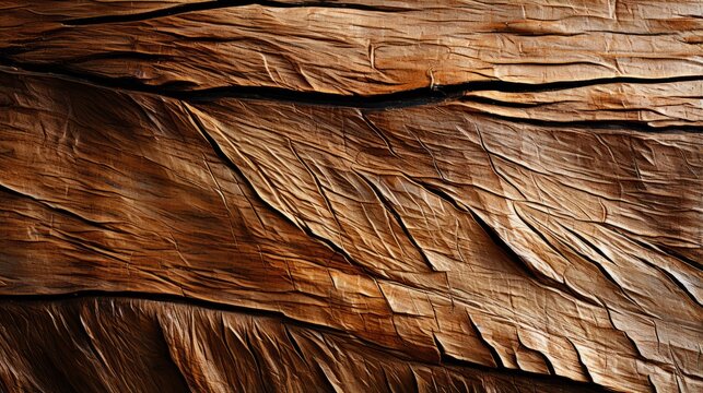 An intricate wooden masterpiece emerges from the depths of a natural cave, blending raw nature with skilled craftsmanship in a beautiful display of brown hues