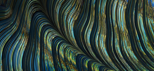Luxury gold and blue liquid color flow line in wave texture. Simple backdrop