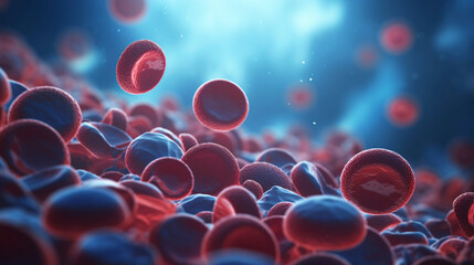 Cellular Symphony: Red and White Blood Cells in 3D Formation, Generative AI