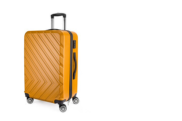 Bright Yellow Suitcase Isolated