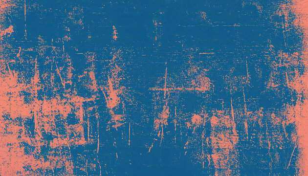 A rough, textured background with distressed or chipped paint,  blue & peach Antique distressed vintage grunge texture background