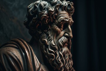 Illustration of Sculpture of a Stoic, representing Philosophy and Stoicism. Generative AI