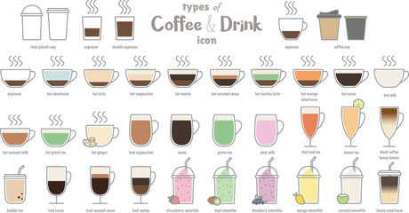 types of coffee & drink icon