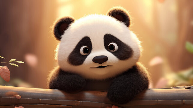 Hand drawn cartoon cute panda illustration picture
