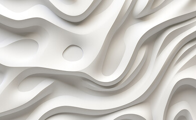 Obraz premium Abstract 3d white background, organic shapes seamless pattern texture.