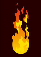 Fire animation sprite. Red and orange fire flame. Hot flaming element for game animation.  icon in cartoon style © designer_things