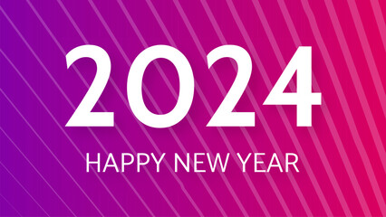 2024 Happy New Year on colorful background