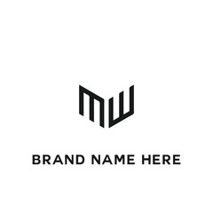 Fototapeta na wymiar MW logo. M W design. White MW letter. MW, M W letter logo design. Initial letter MW linked circle uppercase monogram logo. M W letter logo vector design. 