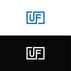 UF logo. U F design. White UF letter. UF, U F letter logo design. Initial letter UF linked circle uppercase monogram logo. U F letter logo vector design.	
