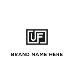 UF logo. U F design. White UF letter. UF, U F letter logo design. Initial letter UF linked circle uppercase monogram logo. U F letter logo vector design.	
