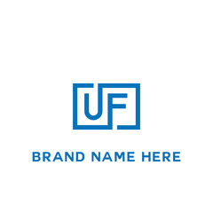 UF logo. U F design. White UF letter. UF, U F letter logo design. Initial letter UF linked circle uppercase monogram logo. U F letter logo vector design.	
