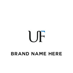 UF logo. U F design. White UF letter. UF, U F letter logo design. Initial letter UF linked circle uppercase monogram logo. U F letter logo vector design.	
