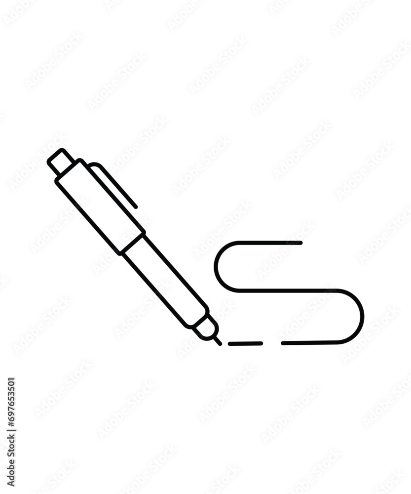 Wall mural pen icon, vector best line icon.