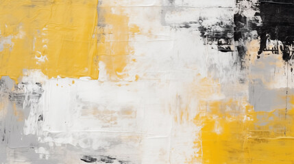 Closeup of abstract rough bright white yellow and black painting texture, with oil brushstroke, pallet knife paint on canvas, seamless pattern, copy paste area for texture