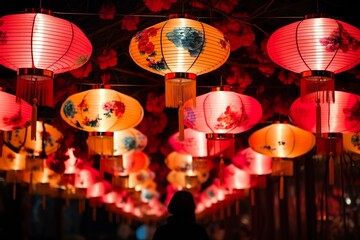 close-up of illuminated chinese lantern