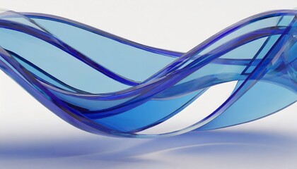 3d render abstract glass wavy shape isolated on white background modern minimal wallpaper generative ai