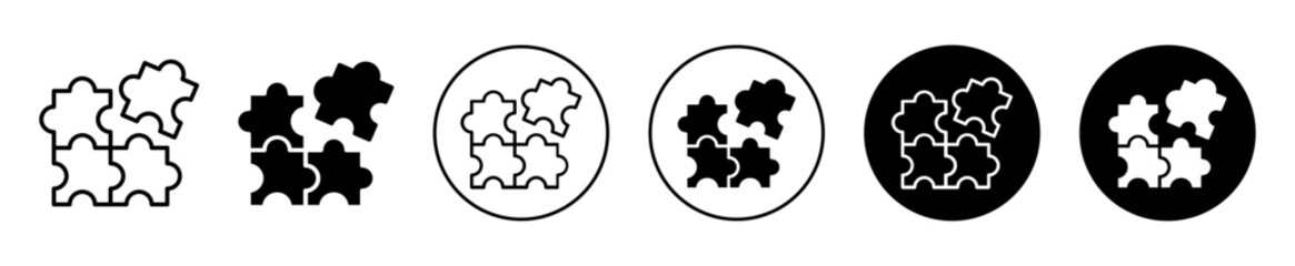 Puzzle icon. jigsaw square block pattern to match together in group. mutual collaboration in business to connect each other in combination to complete puzzle game symbol vector. jigsaw puzzle piece   