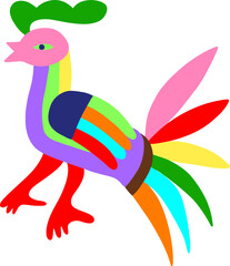 Mexican tribal embroidary huichol otomi style pattern