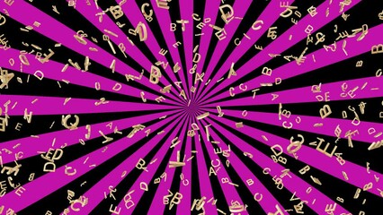 Character Alphabet Capital Latter Flying On The Retro Background. 3d Golden Letters Falling Animation. Gold Alphabet English Letters Falling Background,3d Alphabet Animation - Powered by Adobe