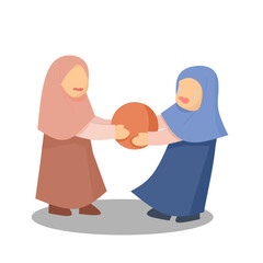 Little Girl Fighting Over the Ball