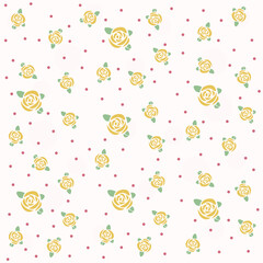 YELLOW ROSE seamless pattern with flowers