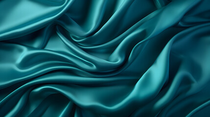 Fototapeta premium This dark teal satin fabric is perfect for design, curtains, or drapery on special occasions like Christmas, Valentine's Day, anniversaries, and celebrations.
