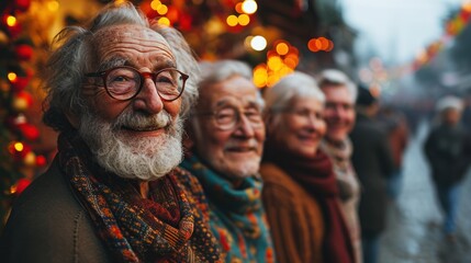 Obraz premium Sénior et personnes âgés qui sont à un repas de fêtes de noël et jour de l'an 2024