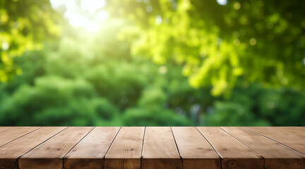 Empty wooden table background - 697662183