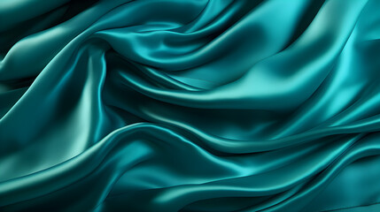 Obraz premium This elegant blue green silk satin fabric, with its shiny, dark teal color, is perfect for curtains, drapery, Christmas, Valentine, anniversary, and celebrations.