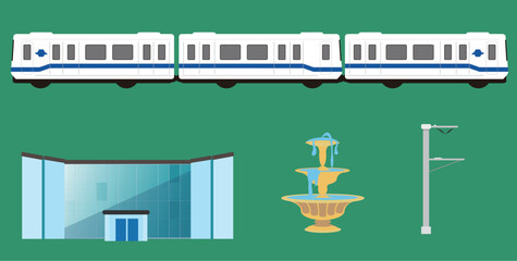 Taipei  MRT  Mass Rapid Transit subway building set