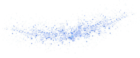 Christmas background. Powder dust light PNG. Magic shining blue dust. Fine, shiny dust bokeh particles fall off lightly. Fantastic shimmer effect. PNG.