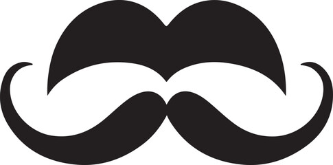 Different types of men's mustaches Vector Silhouette