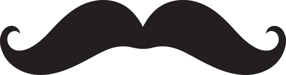 Fototapeta na wymiar Different types of men's mustaches Vector Silhouette