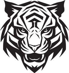 Geometric style Tiger face silhouette vector illustration