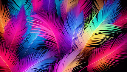 Obraz premium colourful feathers background