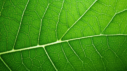 Macro Shot of Vivid Green Leaf - Ideal for Natural Energy Designs