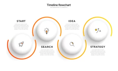Fotobehang Timeline infographic design with 6 options or steps. Infographics for business concept. Can be used for presentations workflow layout, banner, process © Carkhe