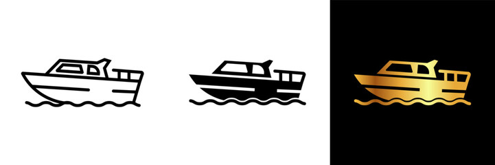  A sleek icon representing a boat, perfect for websites, apps, or designs associated with maritime activities, travel, and outdoor adventures. - obrazy, fototapety, plakaty
