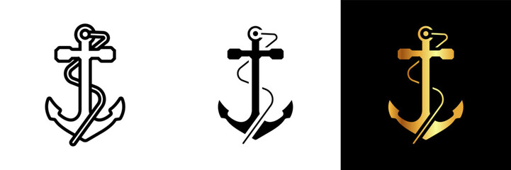 A distinct icon depicting an anchor, perfect for websites, apps, or designs associated with maritime themes, nautical adventures, and coastal aesthetics.