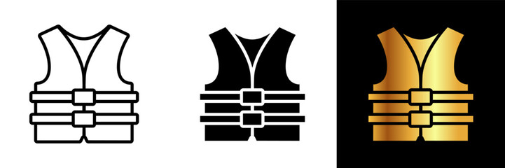 A safety-focused icon representing a life jacket, ideal for websites, apps, or designs related to water safety, boating, and outdoor activities.