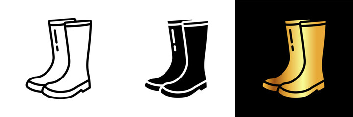 A rugged icon depicting fishing boots, perfect for websites, apps, or designs associated with fishing, angling, and outdoor pursuits in varying terrains.