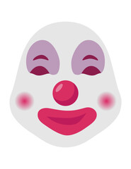 Cartoon clown face mask vector icon