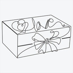 Continuous line hand drawing vector illustration box art