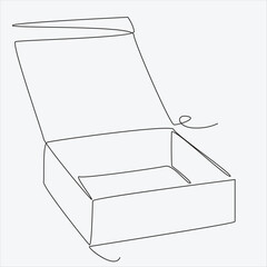 Continuous line hand drawing vector illustration box art