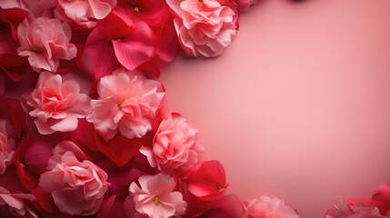 Pion petals background with copy space for advertising text